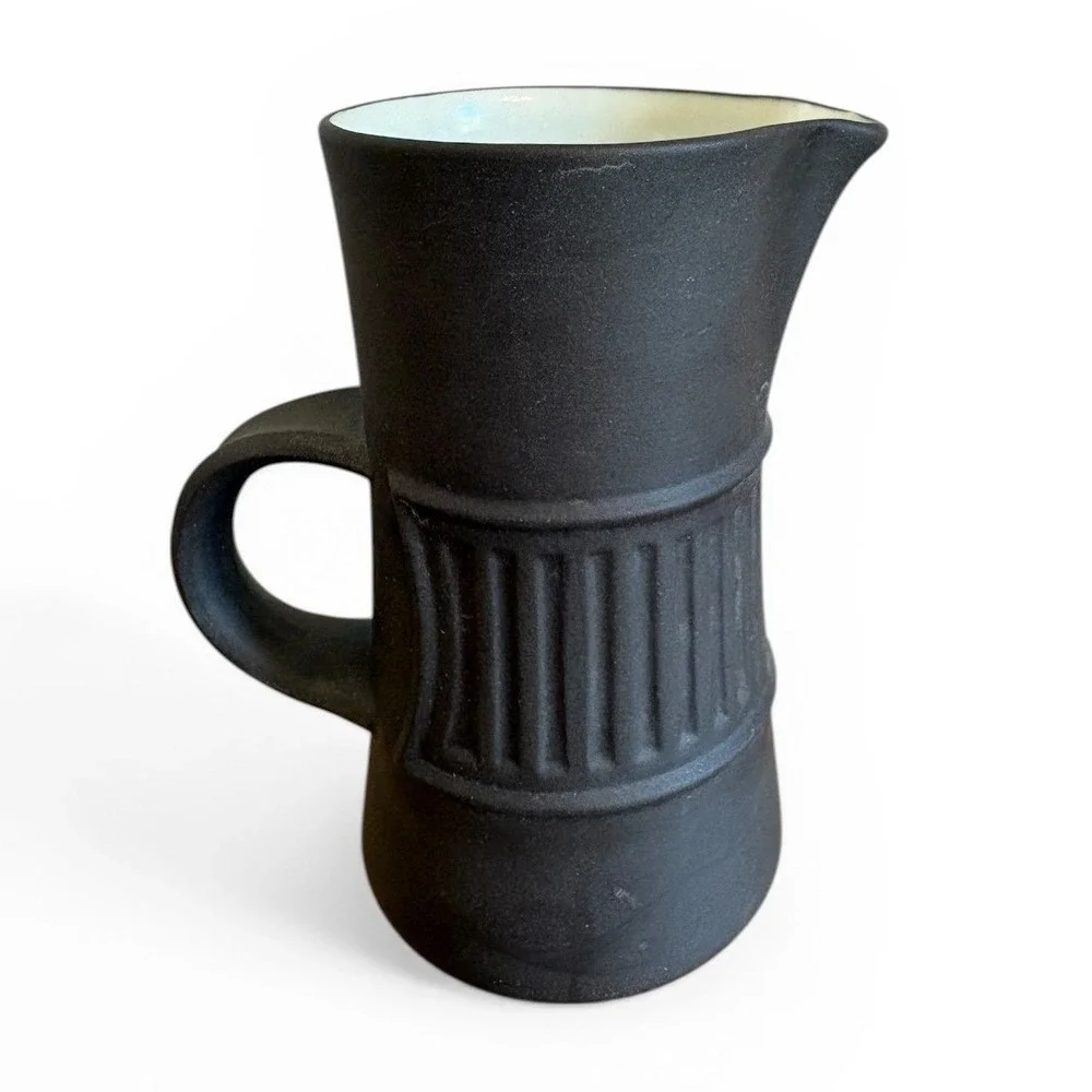 Dansk Flamestone Fluted Creamer Vintage Denmark Jens Quistgaard MCM Brown Matte‎